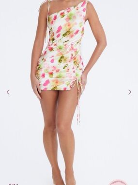 Mistress Rocks Asymmetric Floral Mini Dress